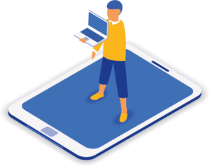 Illustration zum mobilen Zimmerdurchgang